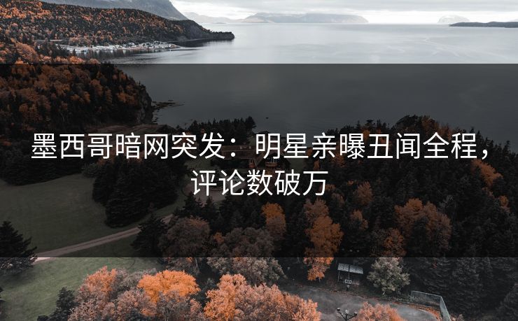 墨西哥暗网突发：明星亲曝丑闻全程，评论数破万
