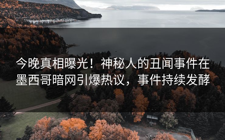 今晚真相曝光！神秘人的丑闻事件在墨西哥暗网引爆热议，事件持续发酵