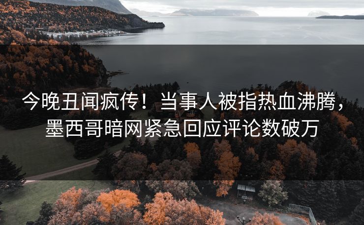 今晚丑闻疯传！当事人被指热血沸腾，墨西哥暗网紧急回应评论数破万