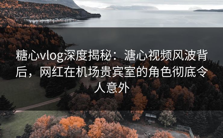 糖心vlog深度揭秘：溏心视频风波背后，网红在机场贵宾室的角色彻底令人意外